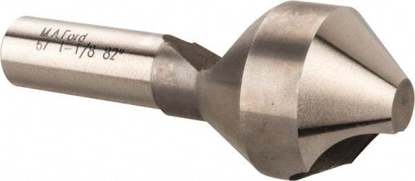 M.A. Ford - 1-1/8" Head Diam, 1/2" Shank Diam, 0 Flute 82° High Speed Steel Countersink - Best Tool & Supply