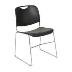 NPS - Polypropylene Black Chrome Stacking Chair - Silver Frame, 19-1/4 Inch Wide x 21-1/4 Inch Deep x 17-1/2 Inch High - Best Tool & Supply