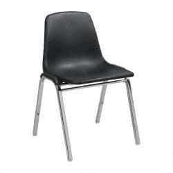 NPS - Polypropylene Black Stacking Chair - Silver Frame, 22 Inch Wide x 22-1/4 Inch Deep x 31 Inch High - Best Tool & Supply