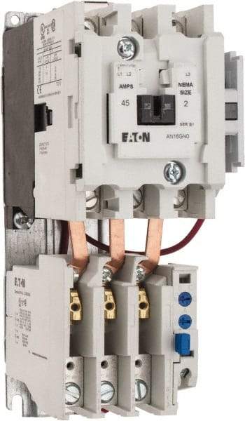 Eaton Cutler-Hammer - 110 Coil VAC at 50 Hz, 120 Coil VAC at 60 Hz, 45 Amp, NEMA Size 2, Nonreversible Open Enclosure NEMA Motor Starter - 3 hp at 1 Phase - Best Tool & Supply