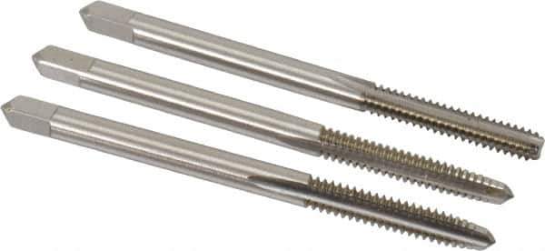 Hertel - #6-32 UNC, 3 Flute, Bottoming, Plug & Taper, Bright Finish, High Speed Steel Tap Set - 2" OAL, 2B/3B Class of Fit - Best Tool & Supply