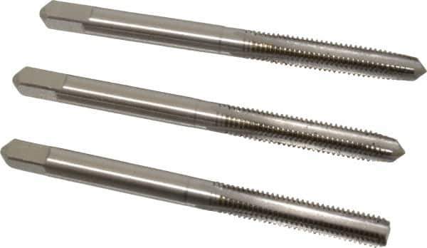 Hertel - M5x0.80 Metric Coarse, 4 Flute, Bottoming, Plug & Taper, Bright Finish, High Speed Steel Tap Set - 2-3/8" OAL, 6H Class of Fit - Best Tool & Supply