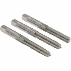 Hertel - M7x1.00, D5, 4 Flutes, Bottoming, Plug, Taper Chamfer, Bright Finish, High Speed Steel Tap Set - 6H Class of Fit - Best Tool & Supply