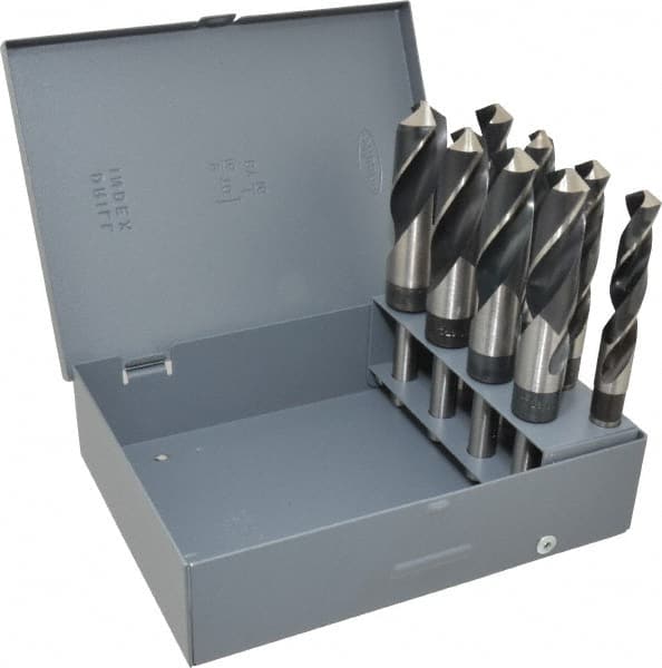 Hertel - 9/16 to 1", 118° Point, Oxide Finish, High Speed Steel Reduced Shank Drill Bit Set - Best Tool & Supply