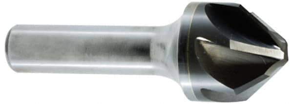 Hertel - 1/4" Head Diam, 1/4" Shank Diam, 6 Flute 60° Solid Carbide Countersink - Bright Finish, 2" OAL, Single End, Straight Shank, Right Hand Cut - Best Tool & Supply