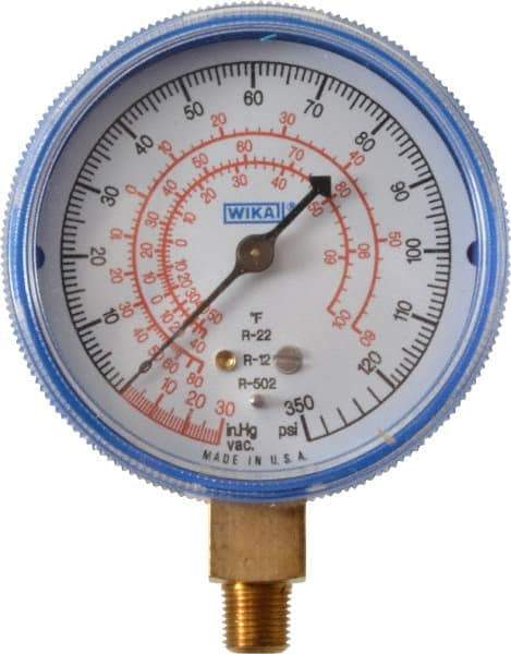 Wika - 2-1/2" Dial, 1/8 Thread, 30-0-300 Scale Range, Pressure Gauge - Lower Connection Mount, Accurate to 1-2-5% of Scale - Best Tool & Supply