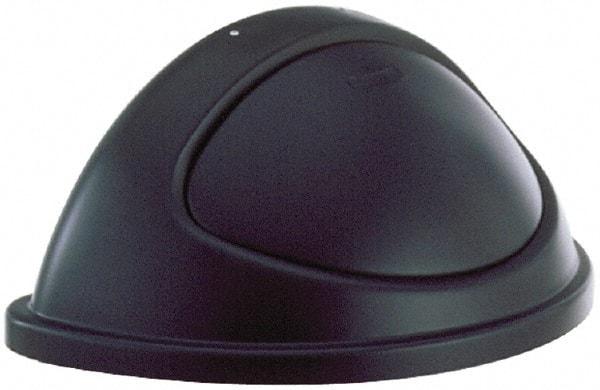 Rubbermaid - Half-Round Lid for Use with 21 Gal Trash Cans - Black, Polyethylene, For Untouchable Trash Cans - Best Tool & Supply