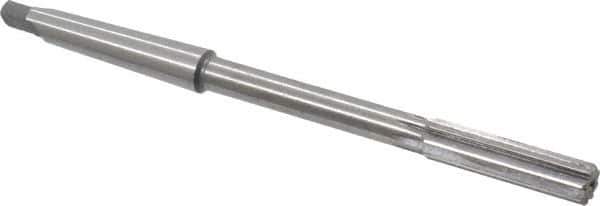 Made in USA - 7/16" High Speed Steel 6 Flute Chucking Reamer - Straight Flute, 1MT Morse Taper Shank, 1-3/4" Flute Length, 7" OAL - Best Tool & Supply