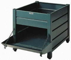 Steel King - 32" Long x 40" Wide x 24" High Steel Bin-Style Bulk Storage and Transport Container with 1 Gate - 4,000 Lb. Load Capacity - Best Tool & Supply