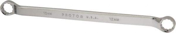 Proto - 12mm x 13mm 12 Point Offset Box Wrench - Double End, 8-7/8" OAL, Steel, Polished Finish, 7.5° Offset - Best Tool & Supply