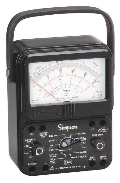 Simpson Electric - 12389, 1,000 VAC/VDC, Analog Manual Ranging Multimeter - 20 mOhm, Measures Voltage, Current, Resistance - Best Tool & Supply