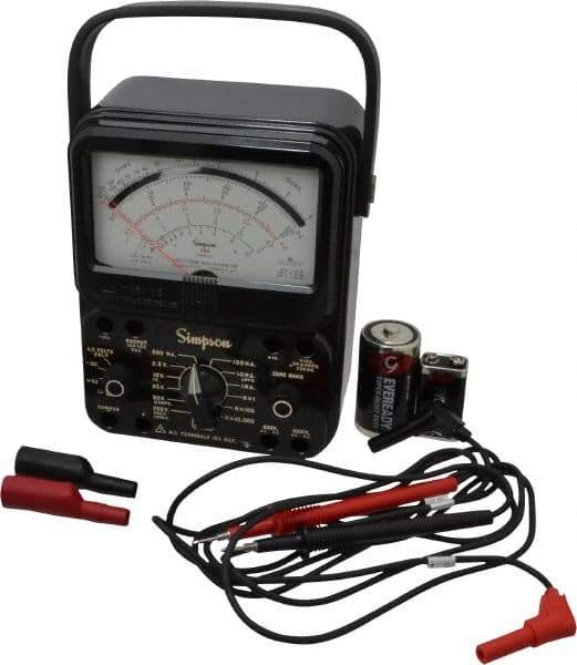 Simpson Electric - 12388, 1,000 VAC/VDC, Analog Milliammeter Multimeter - 20 mOhm, Measures Voltage, Current, Resistance - Best Tool & Supply