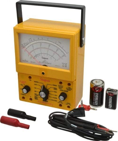 Simpson Electric - 12395, 1,000 VAC/VDC, Analog Manual Ranging Multimeter - 20 mOhm, Measures Voltage, Current, Resistance - Best Tool & Supply