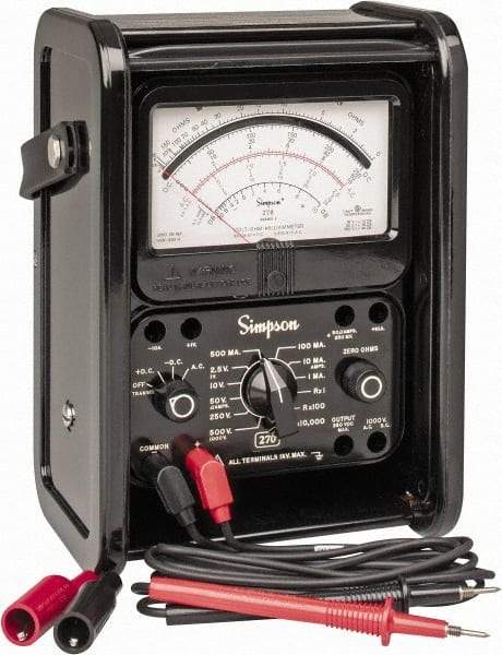 Simpson Electric - 12227, 1,000 VAC/VDC, Analog Manual Ranging Multimeter - 20 mOhm, Measures Voltage, Current, Resistance - Best Tool & Supply