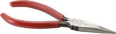 Urrea - 6-5/8" OAL, 1-55/64" Jaw Length x 23/32" Jaw Width, Long Nose Needle Nose Pliers - Serrated Jaw, Chain Nose Head, Rubber Grip Handles - Best Tool & Supply