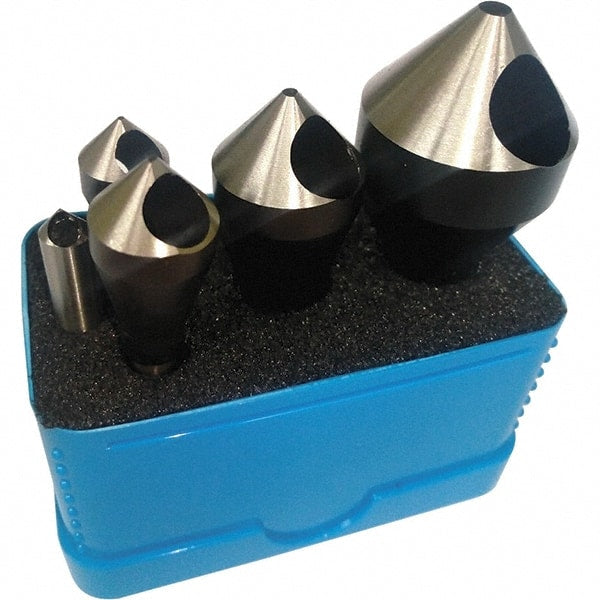 Interstate - 5 Piece, 1/16 to 9/16" Head Diam, 82° Included Angle, Single End Countersink Set - Best Tool & Supply