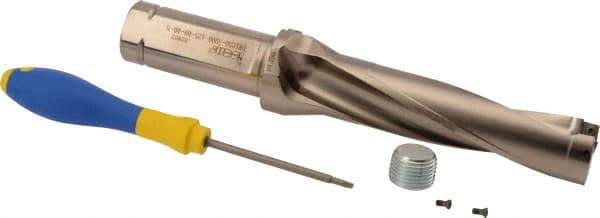 Iscar - 5" Max Drill Depth, 4xD, 1-1/4" Diam, Indexable Insert Drill - 1-1/4" Shank Diam, Whistle Notch Shank - Best Tool & Supply