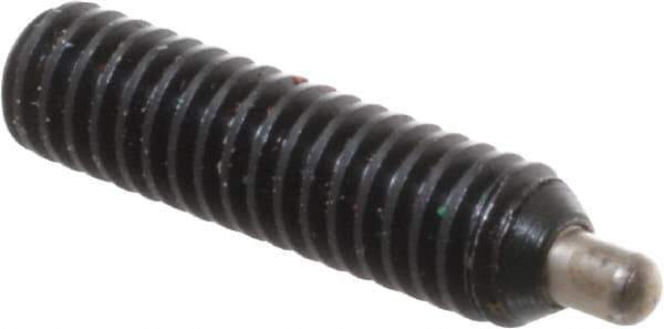 Gibraltar - 8-32, 5/8" Thread Length, 3/32" Plunger Projection, Steel Threaded Spring Plunger - 0.07" Max Plunger Diam, 5/8" Plunger Length, 0.7 Lb Init End Force, 2.3 Lb Final End Force, 1/16" Hex - Best Tool & Supply