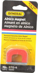 General - 1 Hole, 3/16" Hole Diam, 1-1/2" Overall Width, 1" Deep, 1" High, 22 Lb Average Pull Force, Alnico Power Magnets - 5/16" Pole Width - Best Tool & Supply