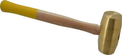 Made in USA - 5 Lb Head 1-7/8" Face Brass Nonmarring Hammer - 15" OAL, Wood Handle - Best Tool & Supply