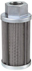 Parker - 30 Mesh, 135 LPM, 35 GPM, 3.53" Diam, Male/Female Magnetic Suction Strainer - 1-1/2 Port NPT, 7.39" Long - Best Tool & Supply