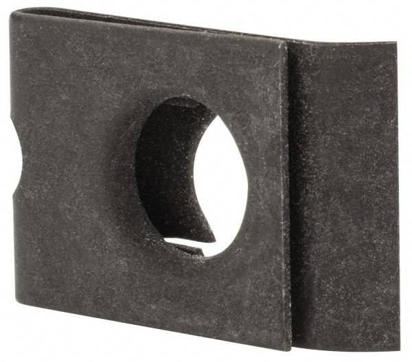 Made in USA - #10-32 Screw, 0.025 to 1/16" Thick, Spring Steel Standard U Nut - 5/16" Center Edge, Black Phosphate Finish - Best Tool & Supply