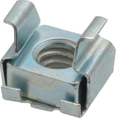 Value Collection - 1/4-20 Screw, 1/8 to 5/32" Thick, Spring Steel Cage Nut - Zinc-Plated Finish - Best Tool & Supply