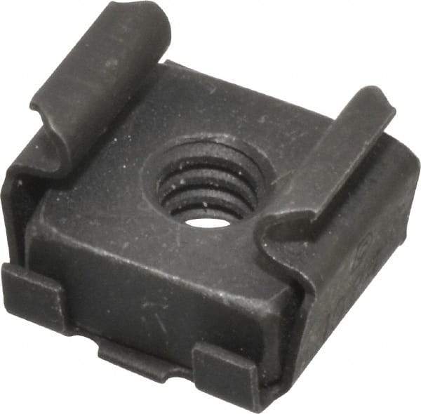 Made in USA - #10-24 Screw, 0.025 to 1/16" Thick, Spring Steel Cage Nut - Black Phosphate Finish - Best Tool & Supply