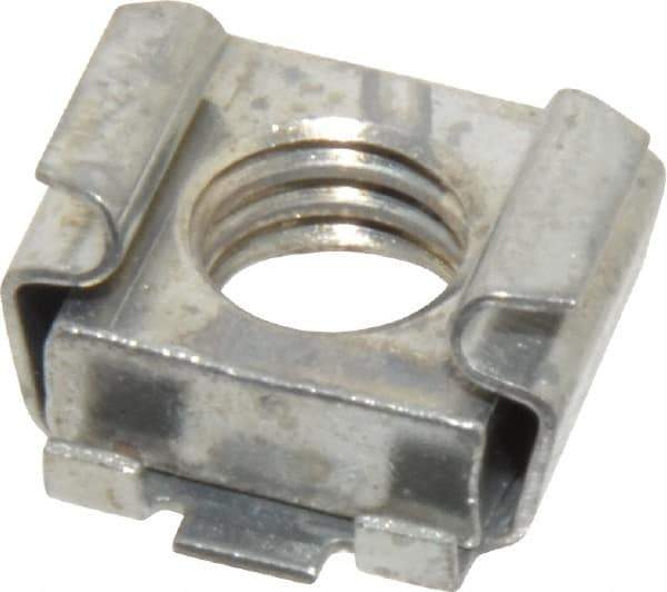 Made in USA - 3/8-16 Screw, 0.028 to 0.056" Thick, Spring Steel Cage Nut - Zinc-Plated Finish - Best Tool & Supply