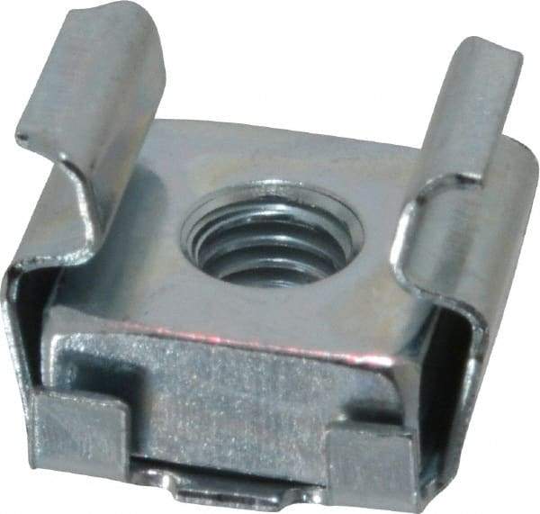 Made in USA - #10-32 Screw, 0.064 to 0.105" Thick, Spring Steel Cage Nut - Zinc-Plated Finish - Best Tool & Supply