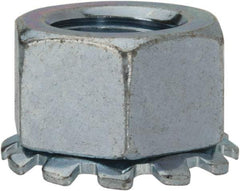 Value Collection - 1/2-13, Zinc Plated, Steel Hex Nut with External Tooth Washer - 7/8" Washer Diam, 3/4" Width Across Flats - Best Tool & Supply