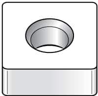 Kennametal - SNGA433 T0420 Grade KY4400 Ceramic Turning Insert - TiN Finish, 90° Square, 1/2" Inscr Circle, 3/16" Thick, 3/64" Corner Radius - Best Tool & Supply