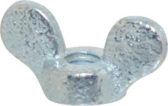 Made in USA - 1/4-20 UNC, Zinc Plated, Iron Standard Wing Nut - Grade 32510, 1-1/4" Wing Span, 5/8" Wing Span, 7/16" Base Diam - Best Tool & Supply