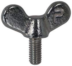 Value Collection - 5/16-18 Winged Shoulder Grade 32510 Iron Thumb Screw - 3-3/4" OAL, 1-3/4" Head Diam x 3/4" Head Height, Uncoated - Best Tool & Supply