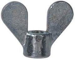 Value Collection - 1/4-20 UNC, Uncoated, Steel Standard Wing Nut - Grade 1015-1025, 1.88" Wing Span, 1-3/8" Wing Span, 11/16" Base Diam - Best Tool & Supply