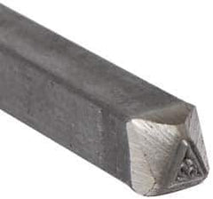 Made in USA - 3/16 Inch Character Size, 62 within a Triangle, Code Stamp - Steel - Best Tool & Supply