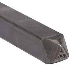 Made in USA - 3/16 Inch Character Size, 77 within a Triangle, Code Stamp - Steel - Best Tool & Supply