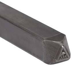 Made in USA - 3/16 Inch Character Size, 97 within a Triangle, Code Stamp - Steel - Best Tool & Supply