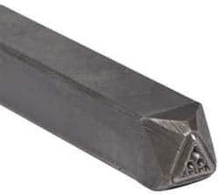 Made in USA - 3/16 Inch Character Size, 99 within a Triangle, Code Stamp - Steel - Best Tool & Supply