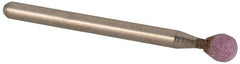 Grier Abrasives - 3/16 x 3/16" Head Diam x Thickness, B123, Ball, Aluminum Oxide Mounted Point - Best Tool & Supply