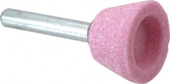 Grier Abrasives - 1 x 5/8" Head Diam x Thickness, A32, Inverted Cone Cupped End, Aluminum Oxide Mounted Point - Best Tool & Supply