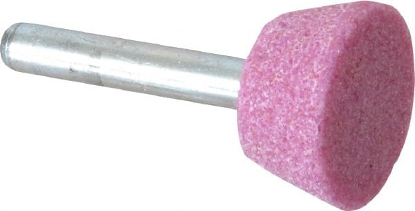 Grier Abrasives - 1" Head Diam x 1/2" Thickness, A33, Inverted Cone Flat End, Aluminum Oxide Mounted Point - Best Tool & Supply