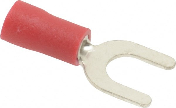 Ideal - #10 Stud, 22 to 18 AWG Compatible, Partially Insulated, Crimp Connection, Standard Fork Terminal - Best Tool & Supply