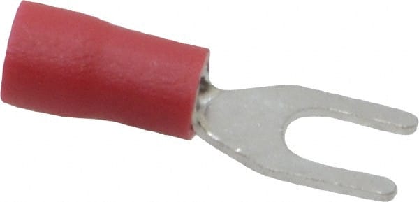 Ideal - #6 Stud, 22 to 18 AWG Compatible, Partially Insulated, Crimp Connection, Standard Fork Terminal - Best Tool & Supply