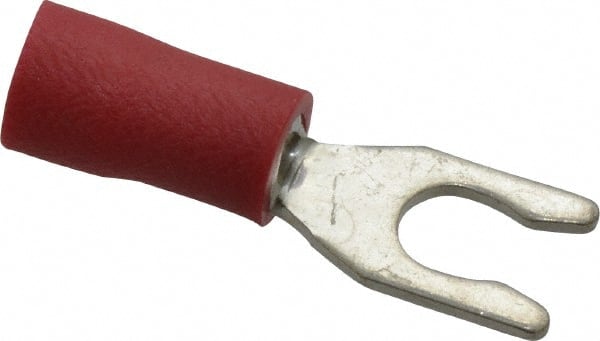 Ideal - #6 Stud, 22 to 18 AWG Compatible, Partially Insulated, Crimp Connection, Locking Fork Terminal - Best Tool & Supply