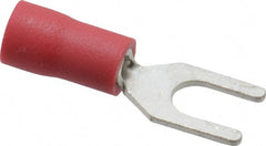 Ideal - #8 Stud, 22 to 18 AWG Compatible, Partially Insulated, Crimp Connection, Standard Fork Terminal - Best Tool & Supply