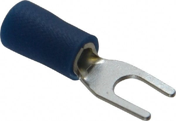 Ideal - #6 Stud, 16 to 14 AWG Compatible, Partially Insulated, Crimp Connection, Standard Fork Terminal - Best Tool & Supply