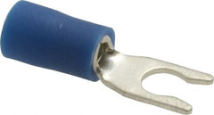 Ideal - #6 Stud, 16 to 14 AWG Compatible, Partially Insulated, Crimp Connection, Locking Fork Terminal - Best Tool & Supply