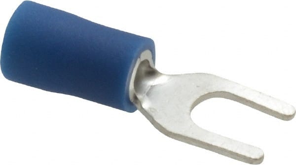 Ideal - #8 Stud, 16 to 14 AWG Compatible, Partially Insulated, Crimp Connection, Standard Fork Terminal - Best Tool & Supply