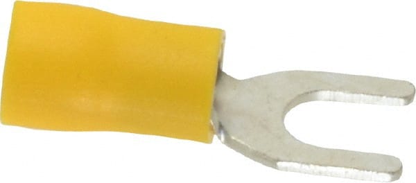 Ideal - #10 Stud, 12 to 10 AWG Compatible, Partially Insulated, Crimp Connection, Standard Fork Terminal - Best Tool & Supply